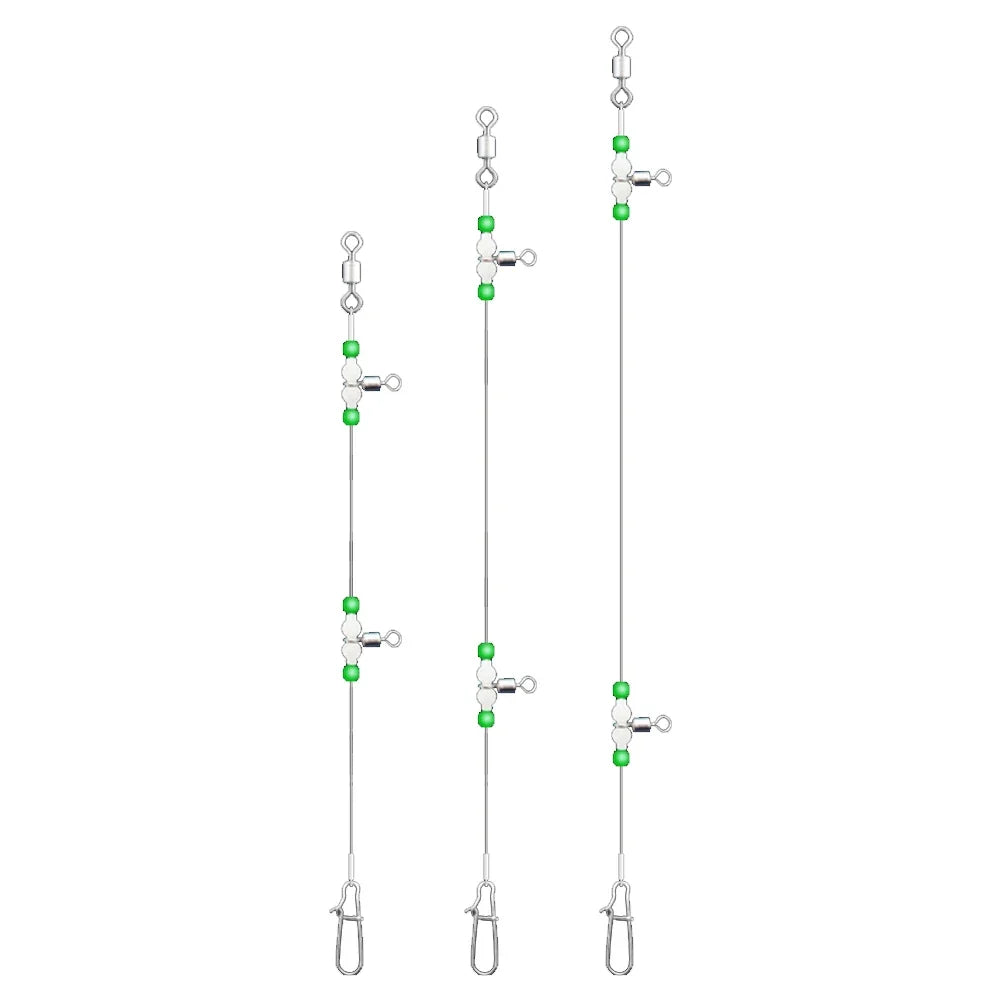 Night Glow Fishing Leaders with Swivels & Snaps | Saltwater & Freshwater