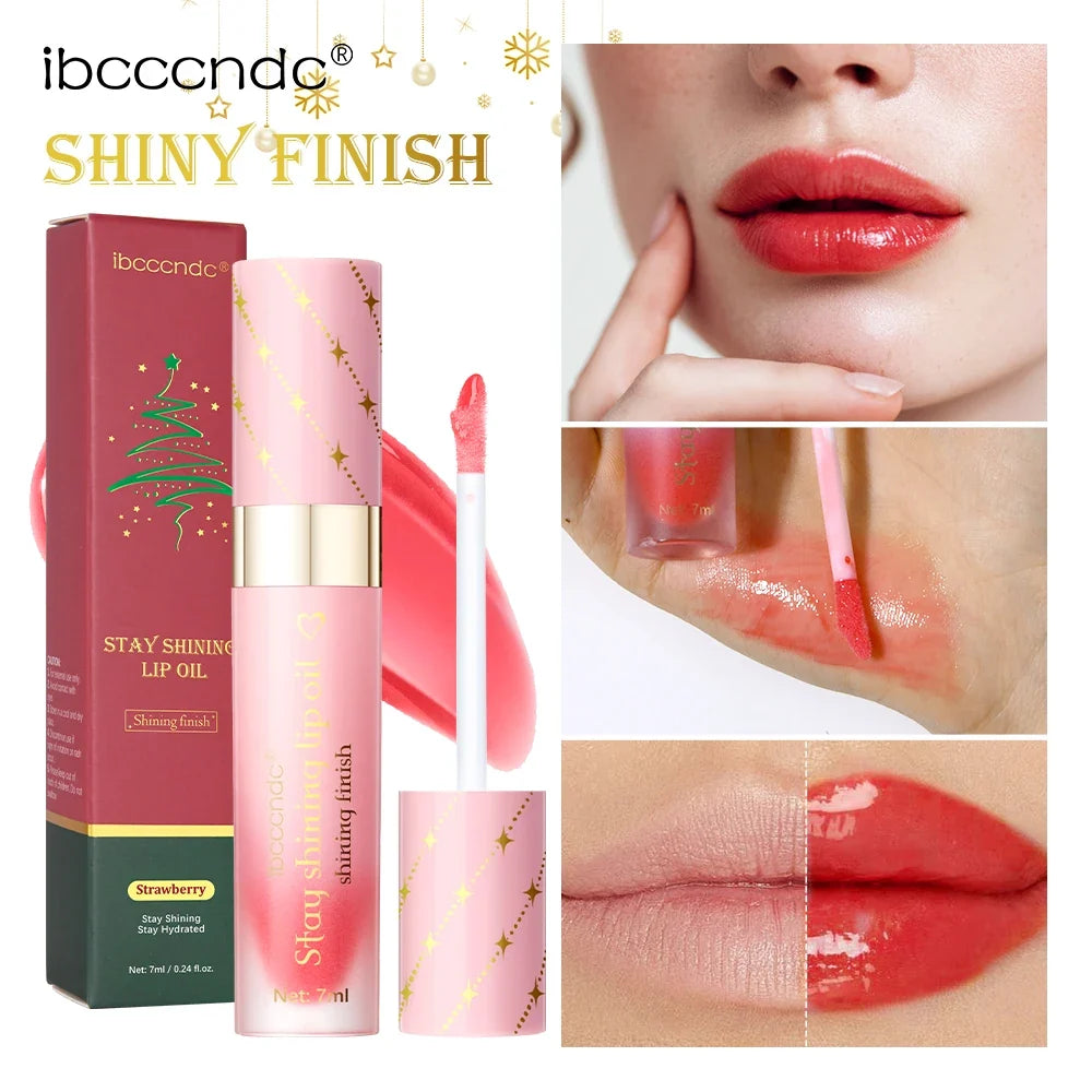 ibcccndc Lip Stain & Oil Set | Strawberry Glossy Hydrating Duo