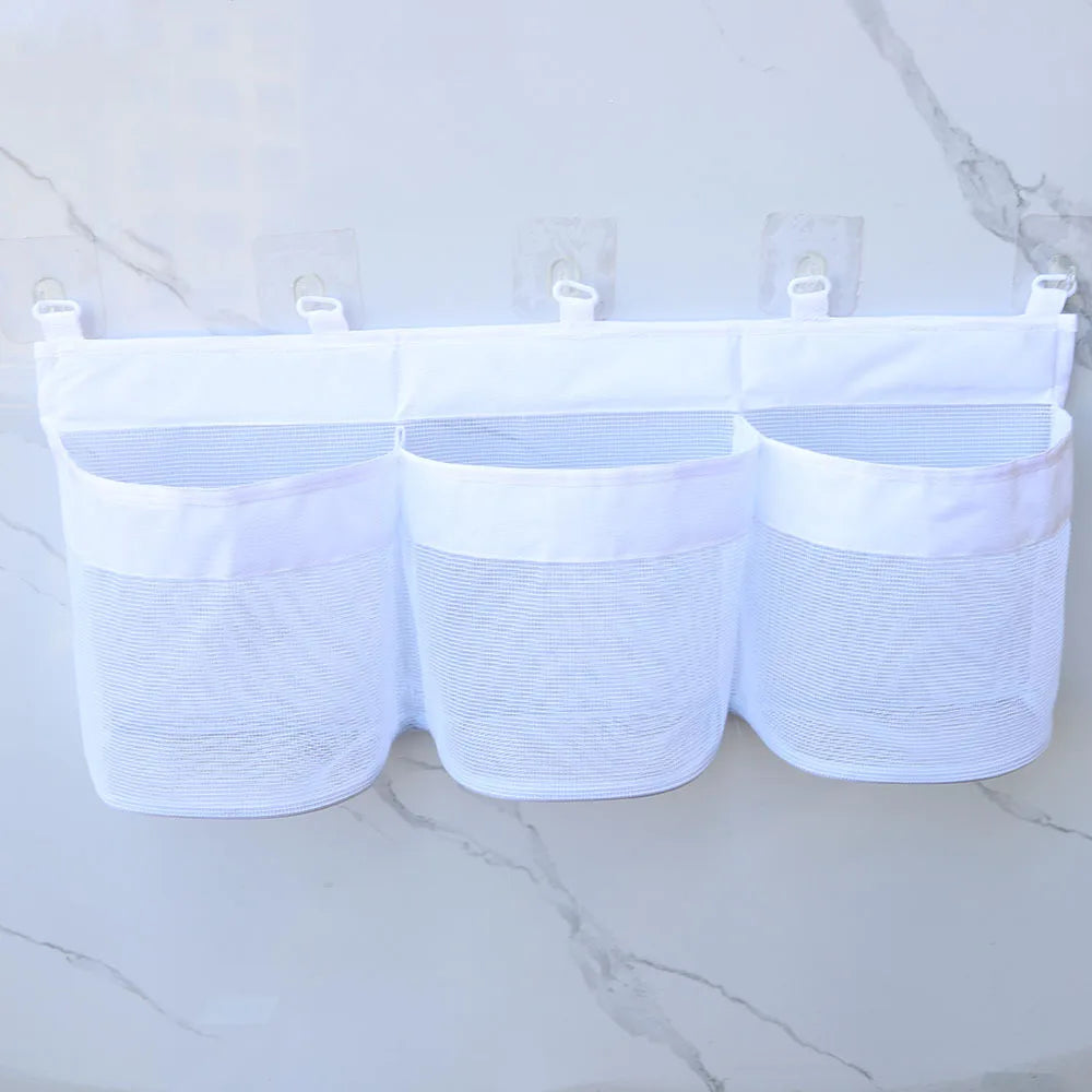 Bath Toy Organizer Tub Large Capacity Mesh Design Toys 3 Compartments