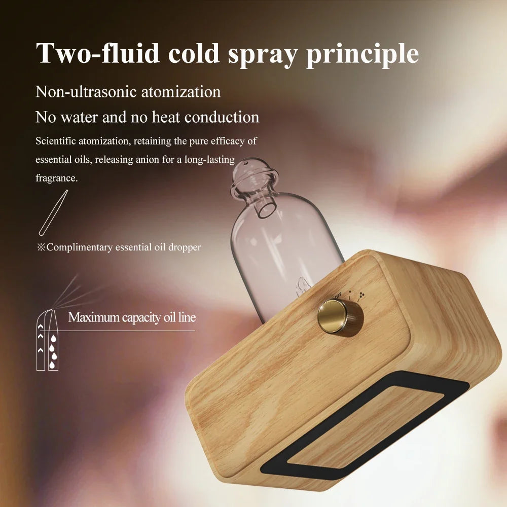 Waterless Essential Oil Diffuser | Wood & Glass Scent Machine