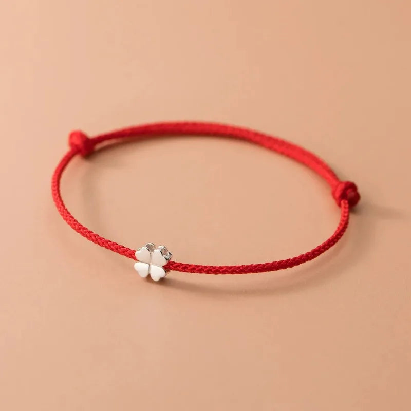 S925 Sterling Silver Flower Clover Charm Bracelet for Women