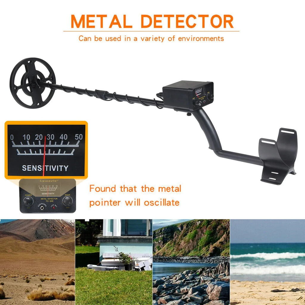 TC-200 Upgrade Metal Detector Underground Wire Iron Gold Adjustable