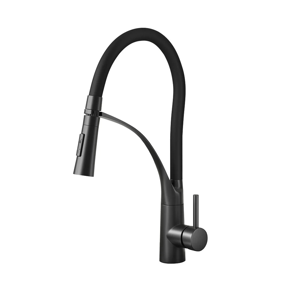 AOGUTU Brass Pull-Down Kitchen Faucet | Single Handle Mixer Tap
