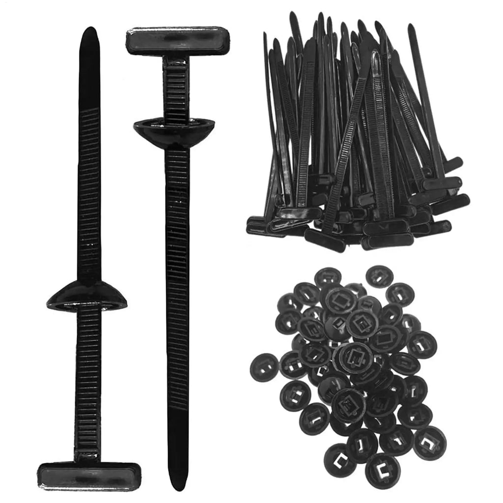 100-Pack UV-Resistant Nylon Cable Tie Buckles | Zip Tie Holders