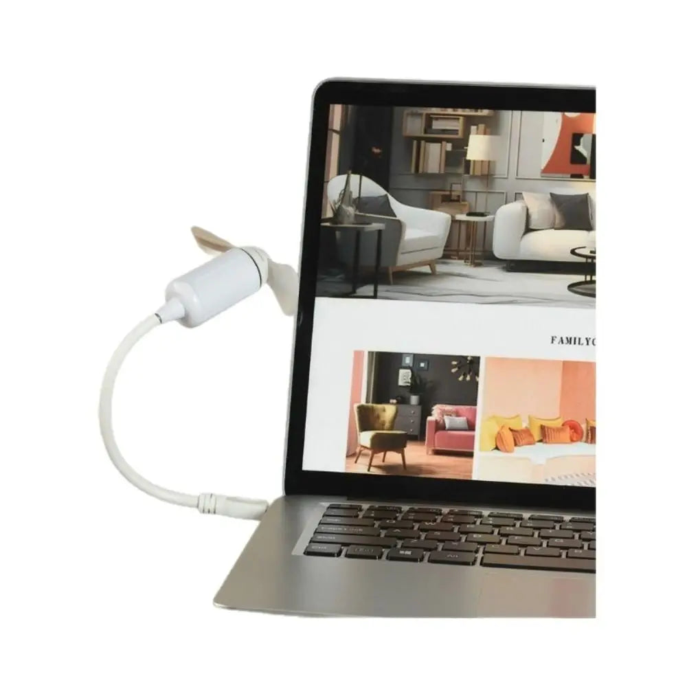 LED Flashing Text USB Mini Fan – Digital Display Desk Fan