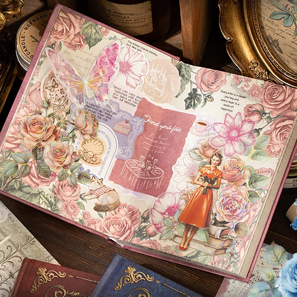Rose Manor Stamping Notebook Moon Falling Old Book Series Retro