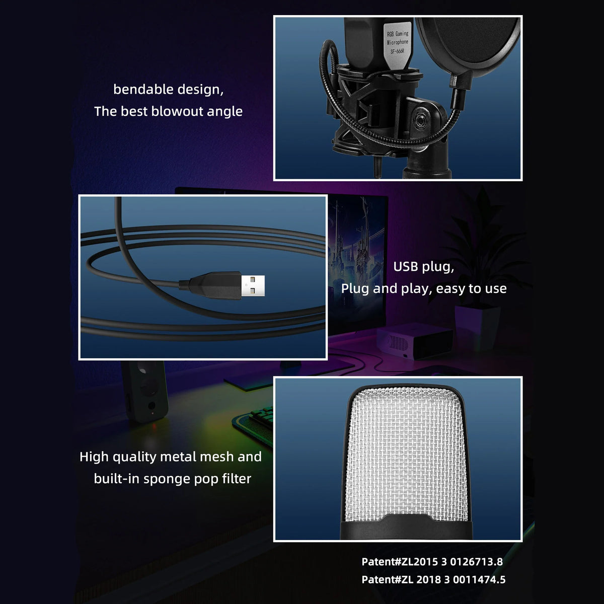 AyeBeau USB Condenser Microphone Kit – Streaming & Gaming