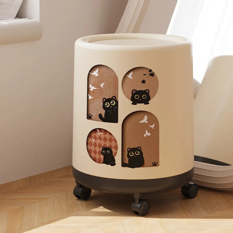 Premium Lidded Trash Can with Wheels – Large Waste Bin