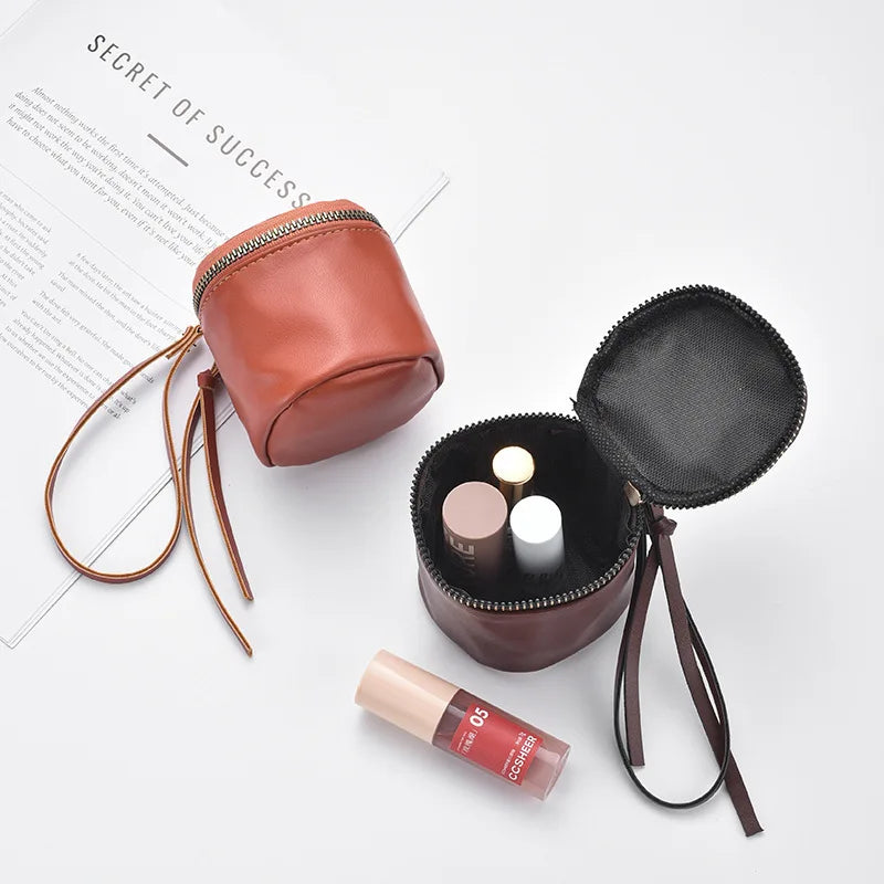 Vintage Coin Purse Cosmetic Bag – Waterproof PU Jewelry Organizer
