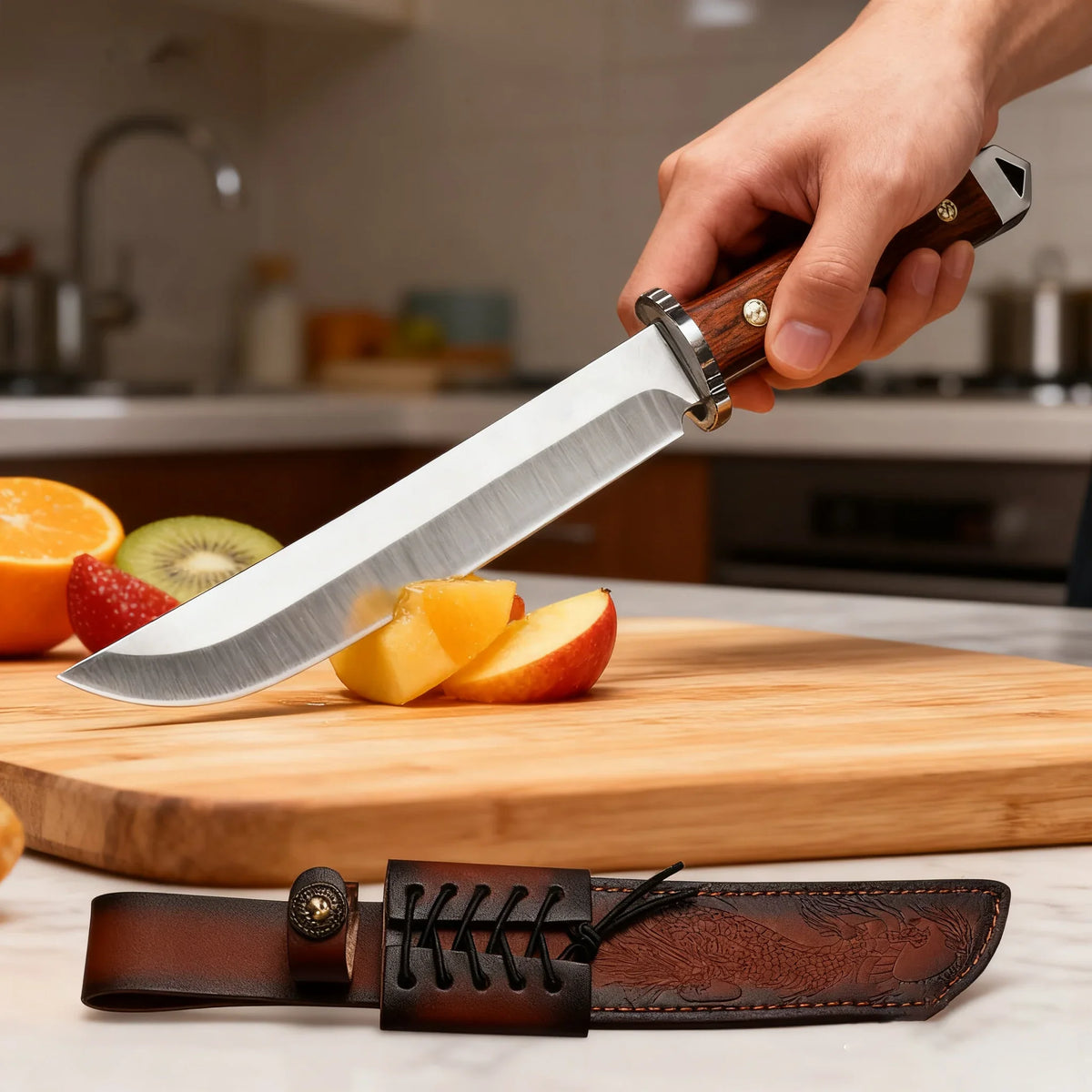 Japanese Chef's Knife – High-Hardness Steel & Wood Handle
