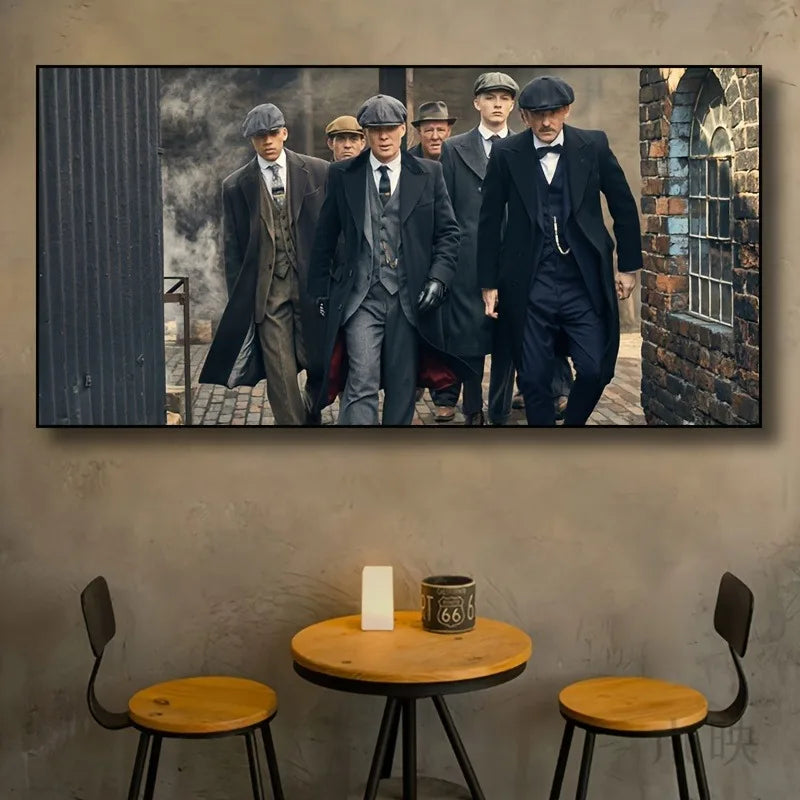 Vintage Art Deco Gangster Film Canvas Wall Art Print | Unframed