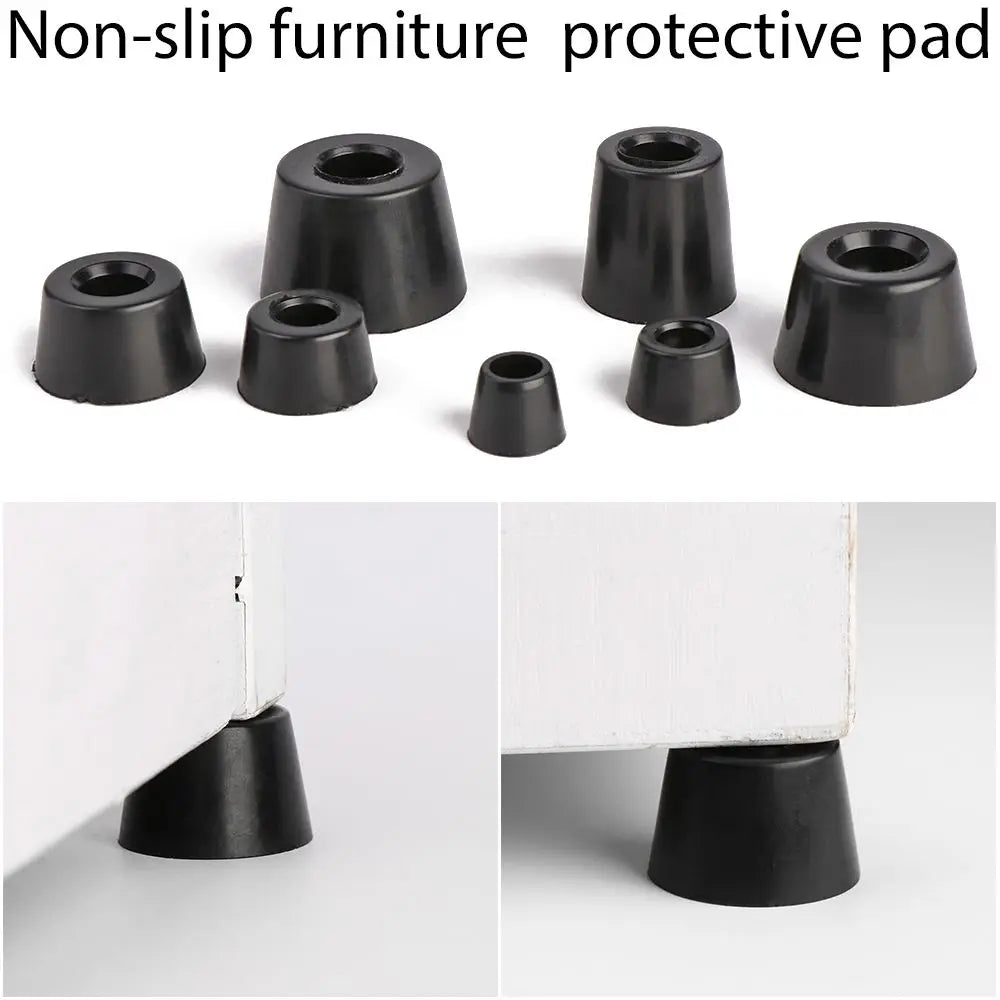 10-Pack Tapered Rubber Furniture Feet – Non-Slip Floor Pads