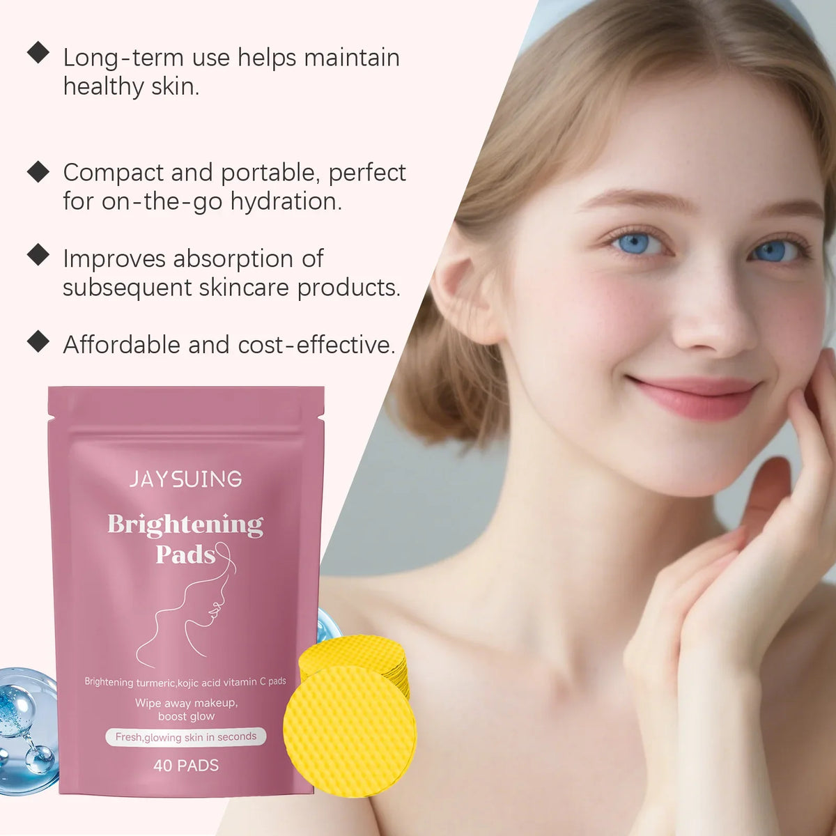 Turmeric Kojic Acid Brightening Cleansing Pads | Exfoliate & Glow