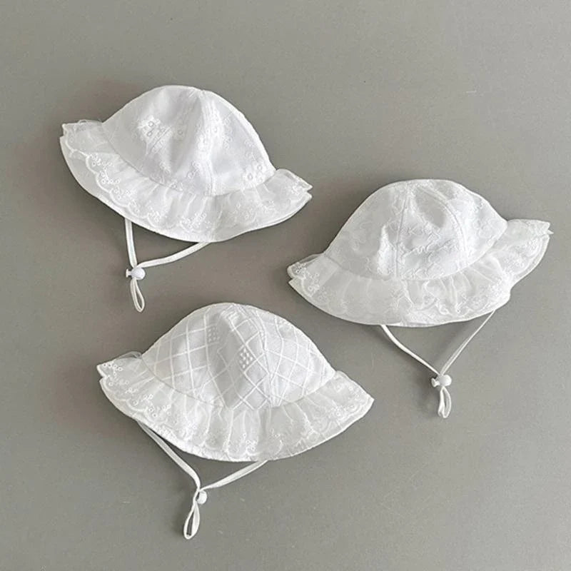 Baby Fisherman Sun Hat | Lace Cotton Infant Bucket Hat