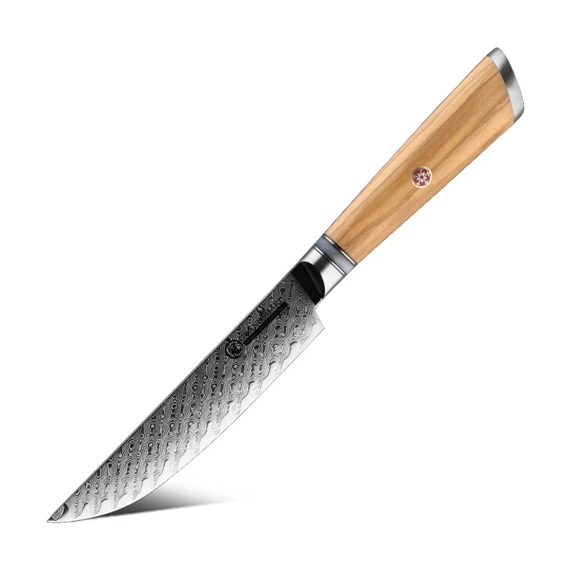 7-Piece Damascus Chef Knife Set – Japanese AUS-10 Olive Wood