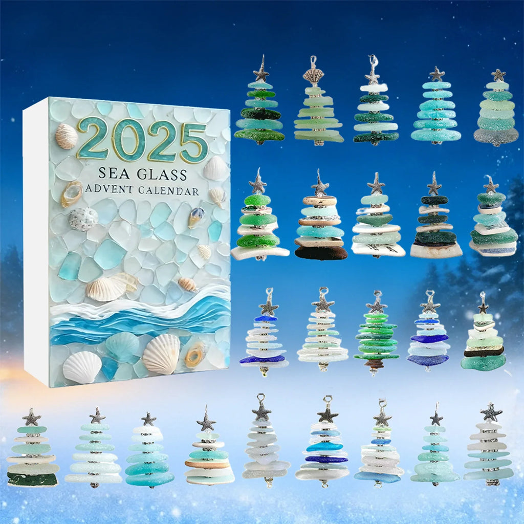 Acrylic Sea Glass Christmas Advent Calendar Ornaments 24pcs