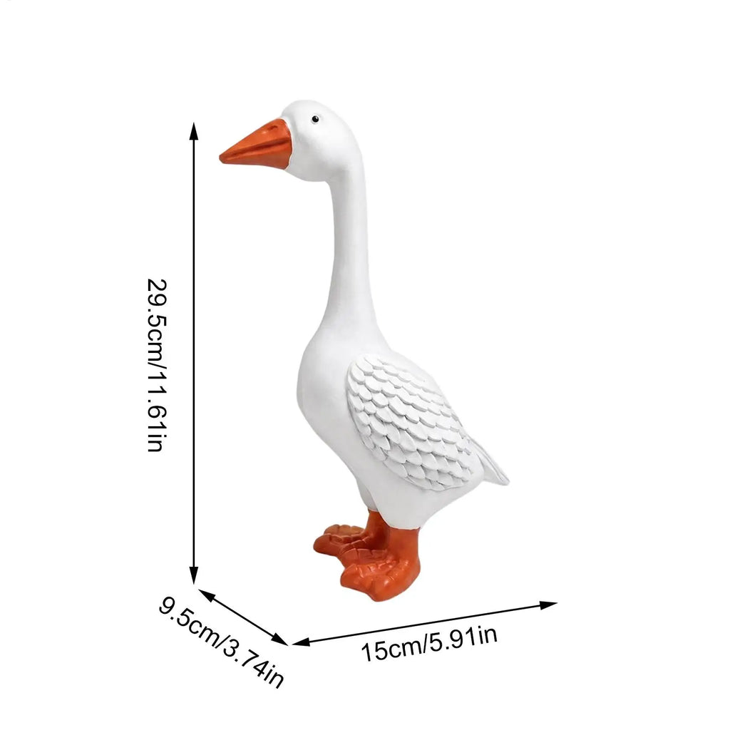 Resin Porch Goose Statue – All-Weather Garden Yard Decor
