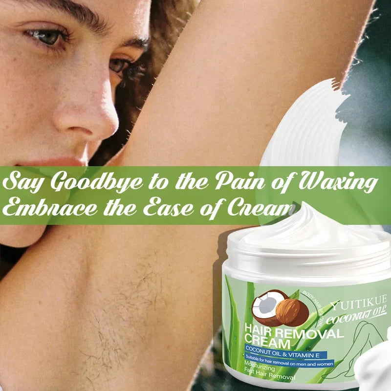 YUITIKUE Gentle Hair Removal Cream – Coconut Oil & Aloe, 60g