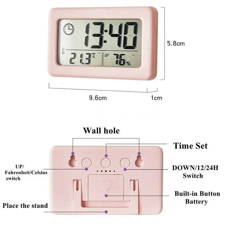 Digital LED Desk Clock Thermometer & Hygrometer | 12/24 Hour