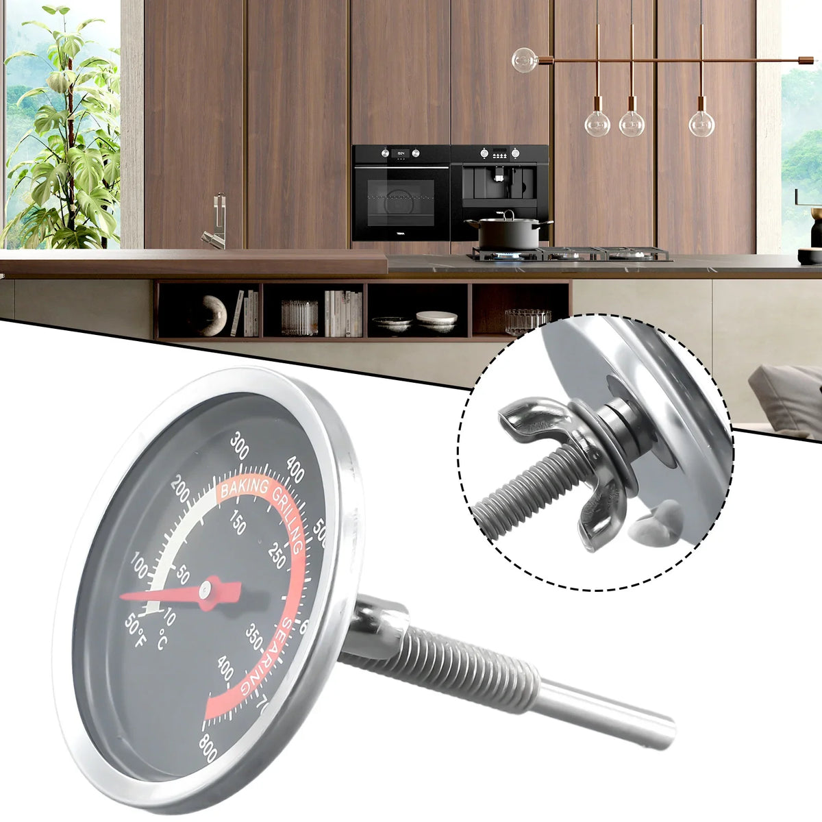 Barbecue Thermometer Oven Temp Gauge 10 400 BBQ Grill Temperaturer