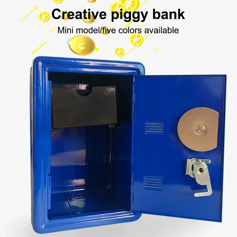 Kids Safe Piggy Bank – Metal Money Box with Lock & Key