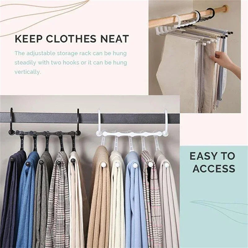 Stainless Steel Folding Pants Hanger | Multi-Layer Closet Organizer