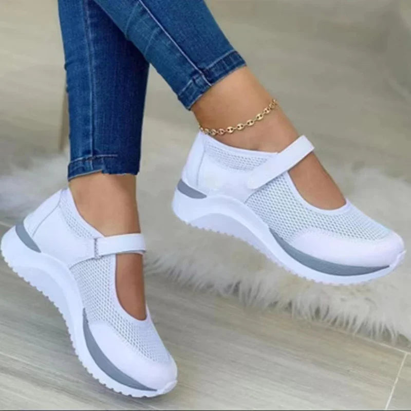 Women's Knit Casual Sneakers – Thick Sole, Sizes EU 35–43