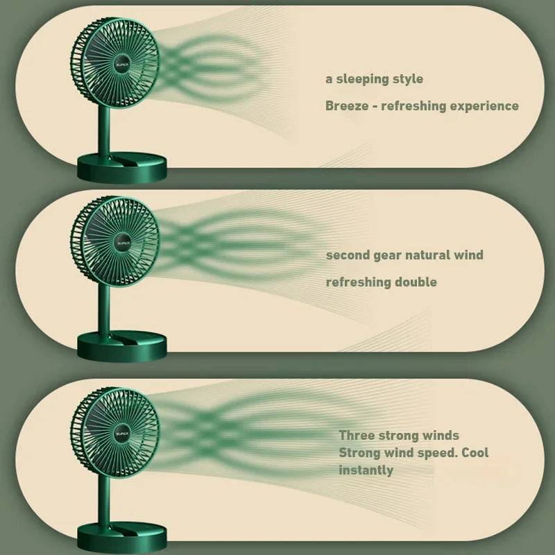 Foldable USB Desktop Fan – Portable Rechargeable Low Noise