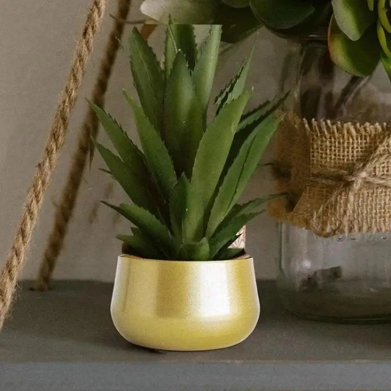 Modern Cast Brass Metal Flower Pot | Luxury Indoor Garden Planter