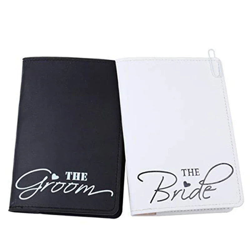 Bride & Groom Luggage Tag Passport Cover Set | Wedding Gift