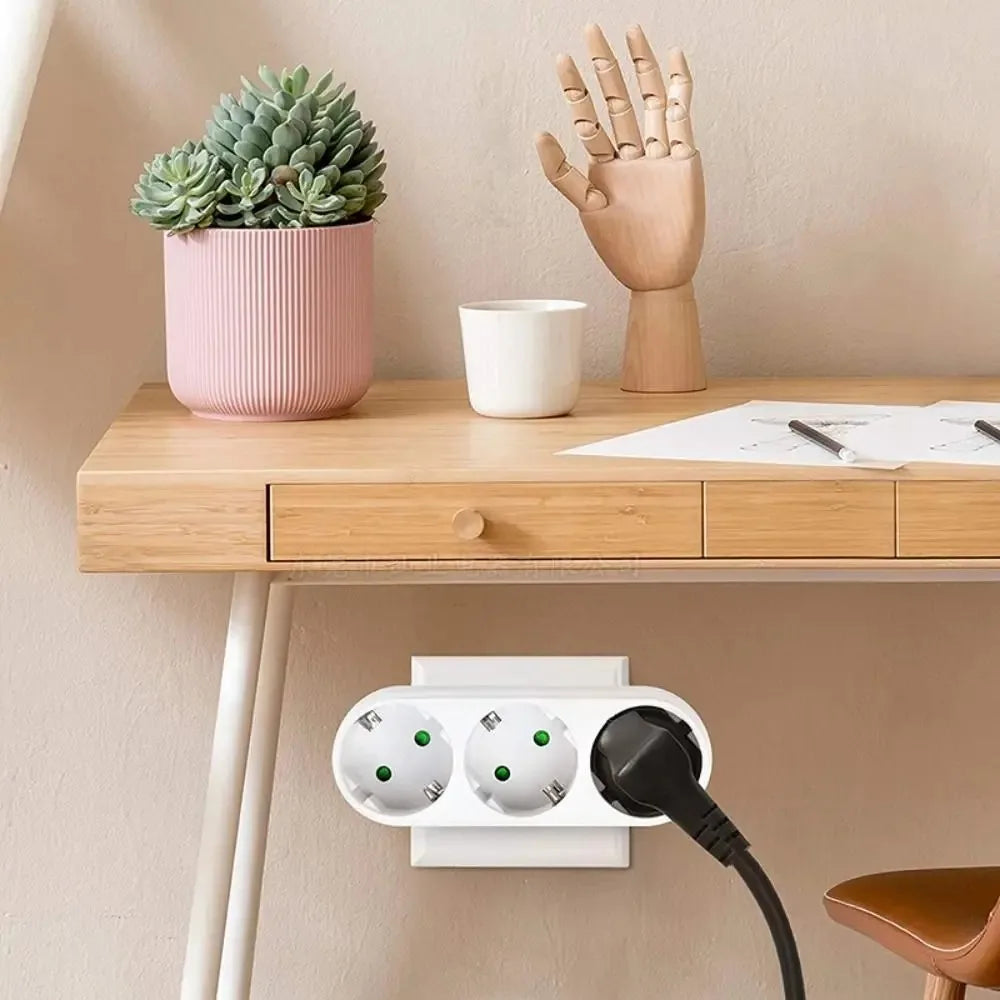 EU 1-to-3 Way Wall Socket Extender | European Plug Adapter