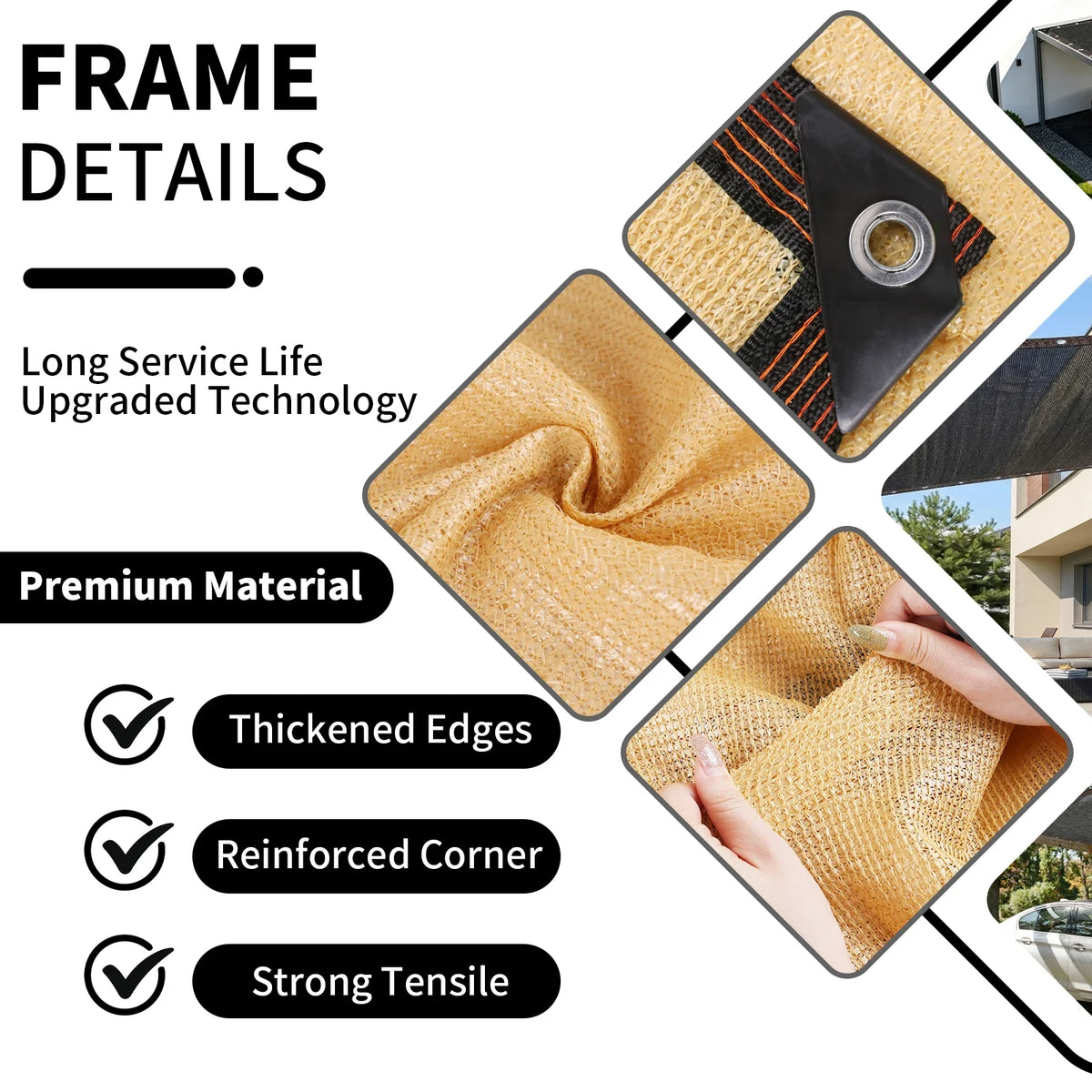 UV Sun Shade Net with Grommets | Garden & Outdoor Canopy