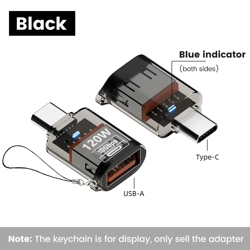 USB-A to Type-C Adapter – 120W Fast Charging & 10Gbps