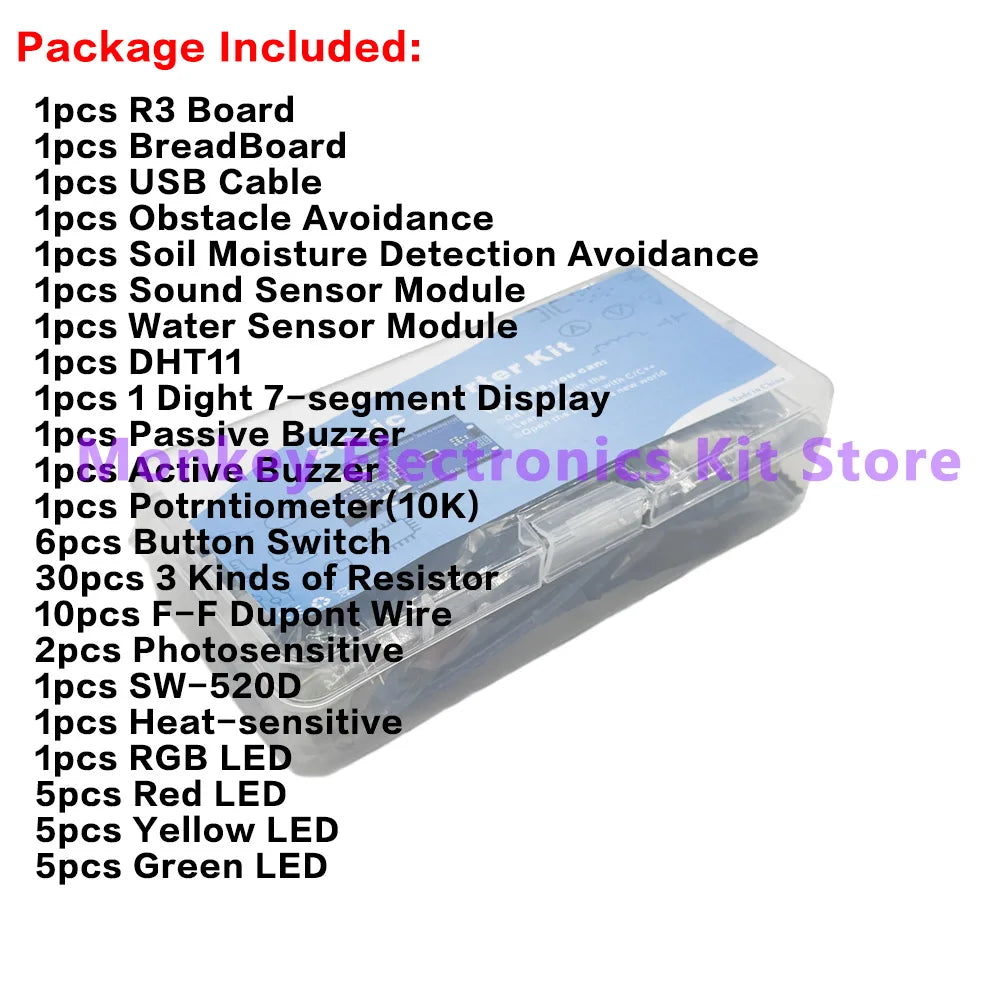 400-Hole Breadboard Kit – LED, Sensor, Resistor & Voltage Kit