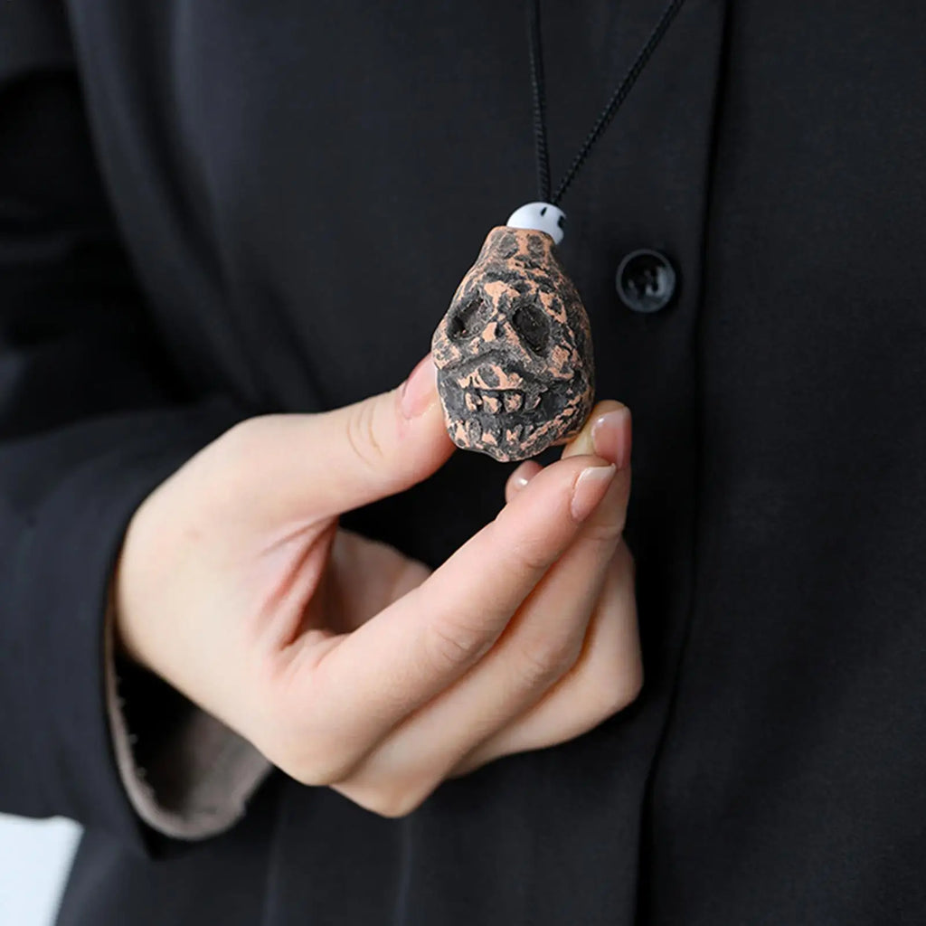 Aztec Death Whistle – Handmade Clay Skull Collectible