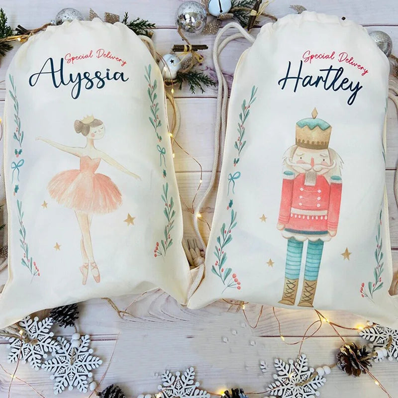Personalised Christmas Santa Sack | Nutcracker Ballerina Gift