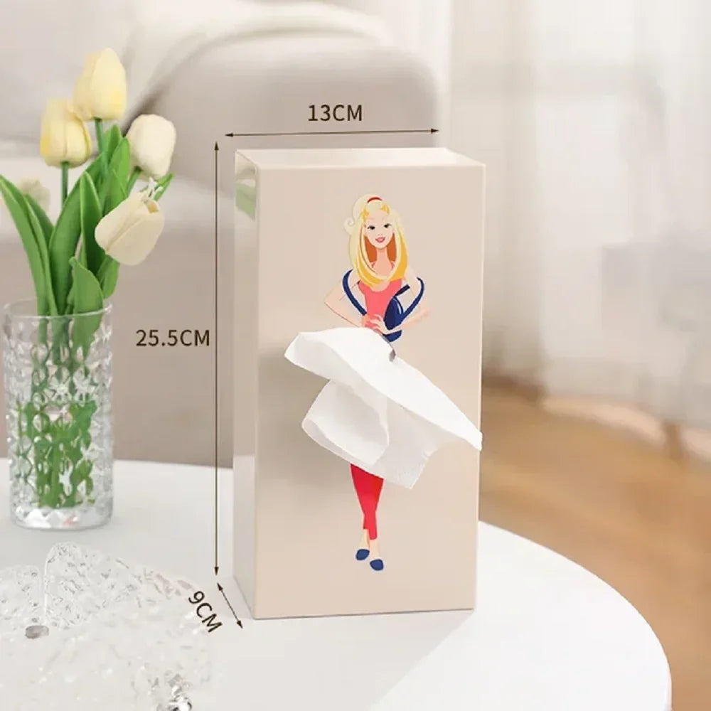 Pop-Art Flying Skirt Tissue Box Holder | Cute Novelty Decor