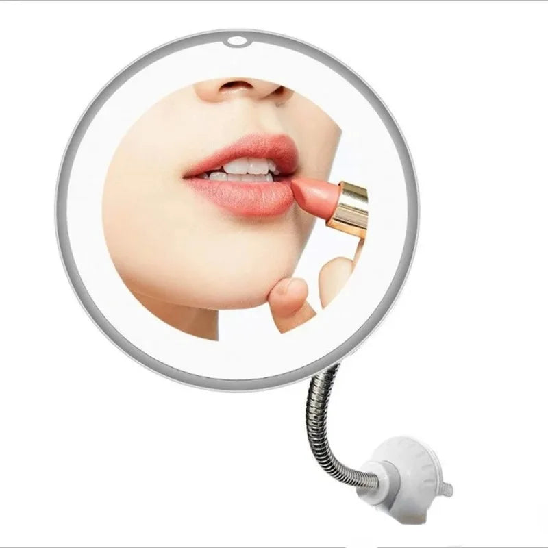 10X LED Magnifying Makeup Mirror | Gooseneck Suction Cup