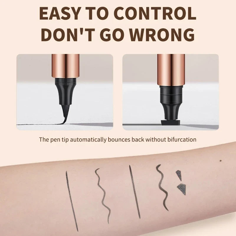 O'CHEAL Dual-Head Stamp Liquid Eyeliner Pen – Waterproof Black