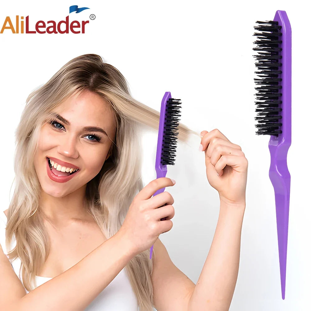 Double-Sided Edge Hair Brush & Teasing Rat Tail Comb Tool