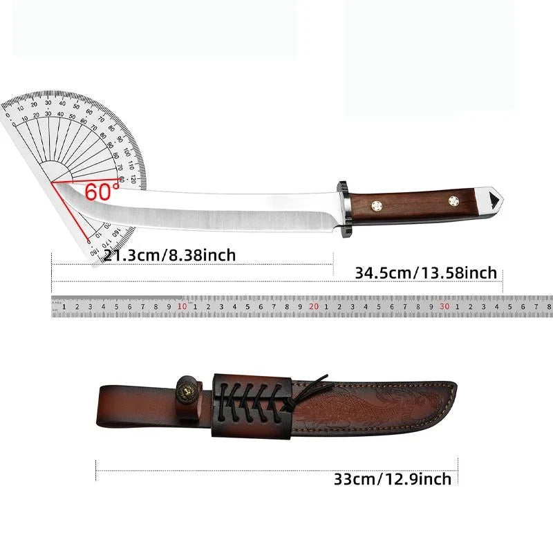 Japanese Chef's Knife – Stainless Steel Cleaver & Wood Handle