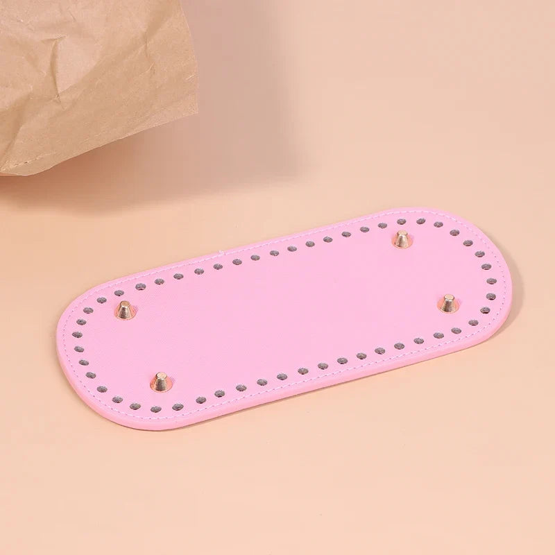 PU Leather Bag Bottom Base with Holes for DIY Crochet Bags