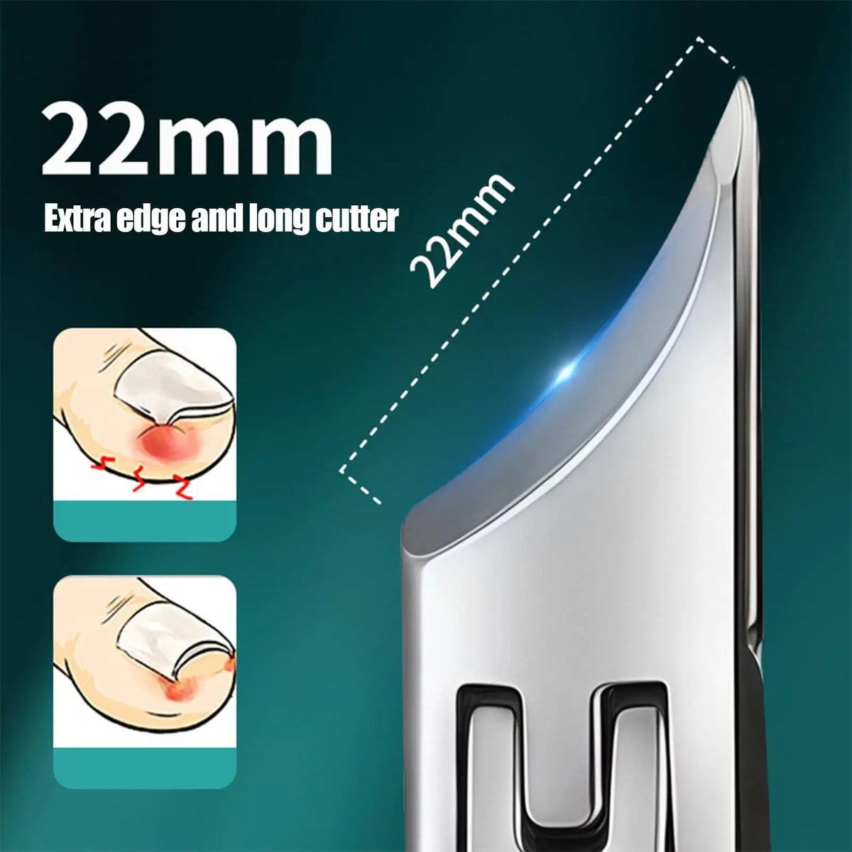 Heavy Duty Slanted Toenail Clipper for Thick Nails | Anti-Splash