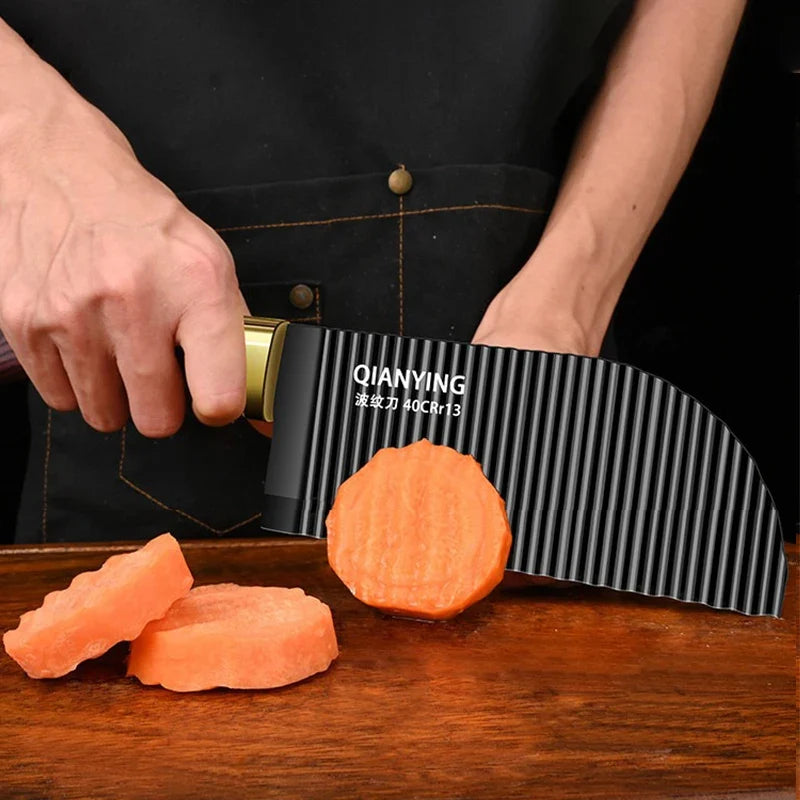 PLYS Wavy Blade Vegetable Knife – Stainless Steel Crinkle Cutter