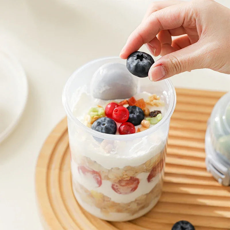 600ml Double-Layer Salad Cup with Dressing Holder & Fork