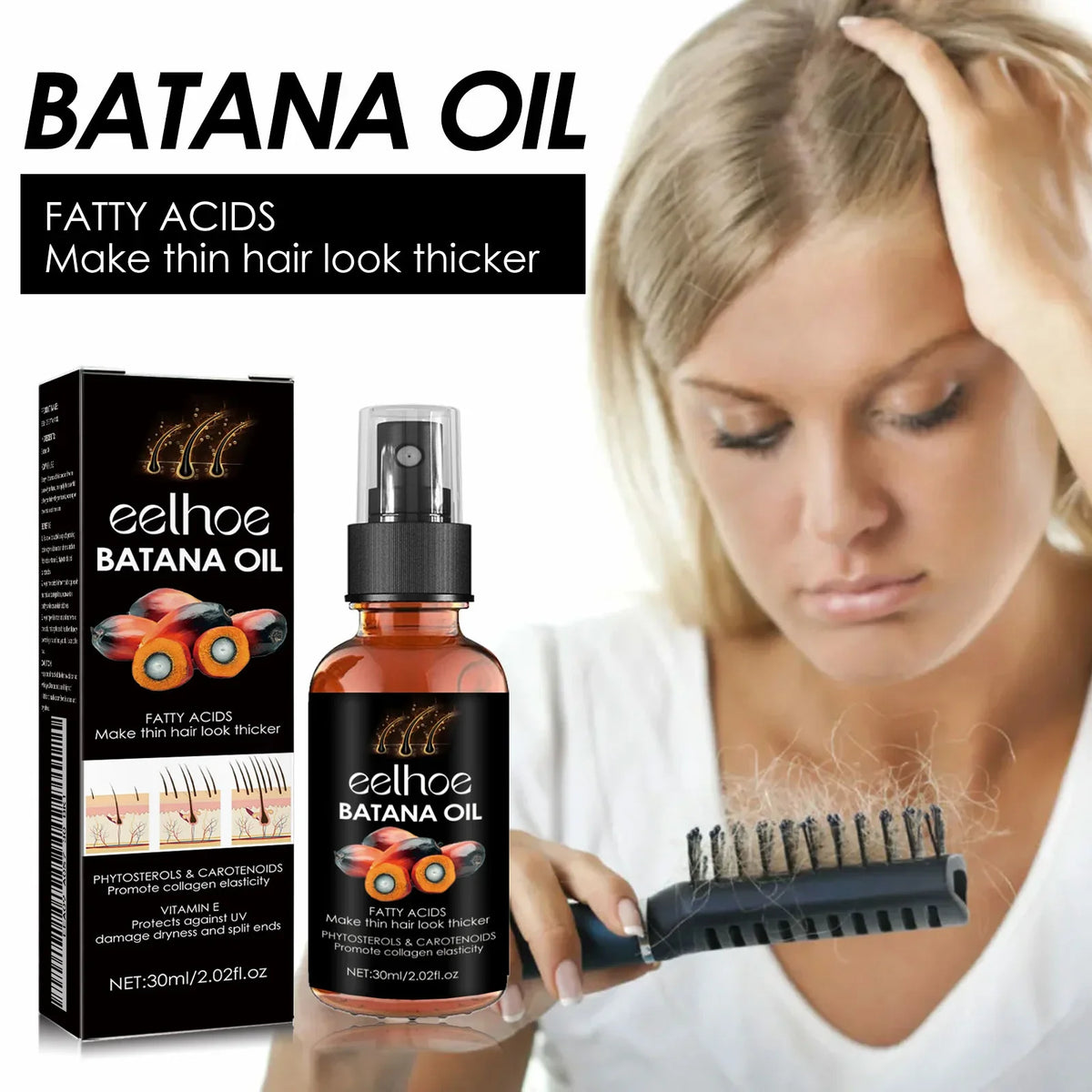 Eelhoe Batana Hair Conditioner & Growth Spray Kit | Dry Hair Repair