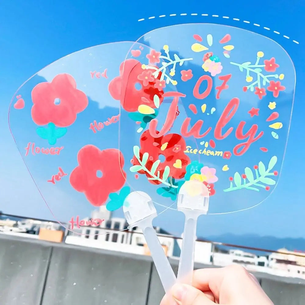 Blank Round Handheld Fan for Kids – DIY Painting & Graffiti