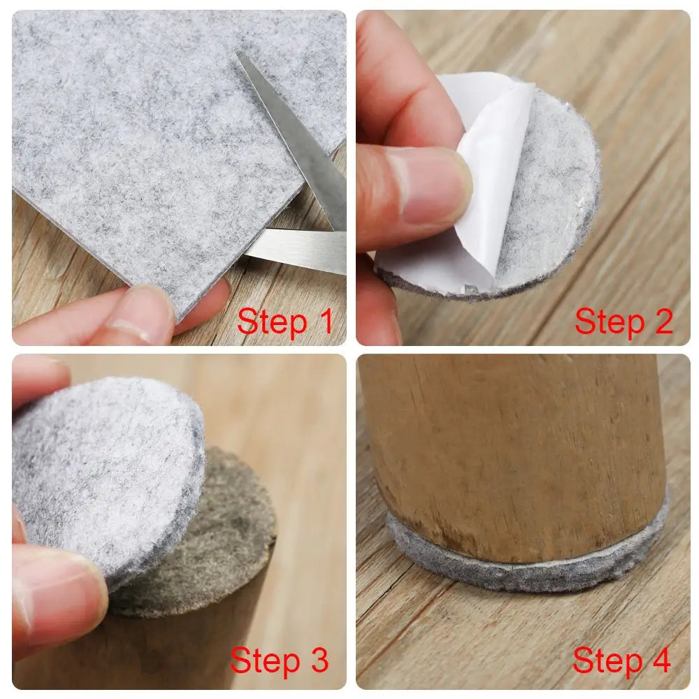 3 Self Adhesive Furniture Leg Felt Pads Anti Slip Chair Table Mats