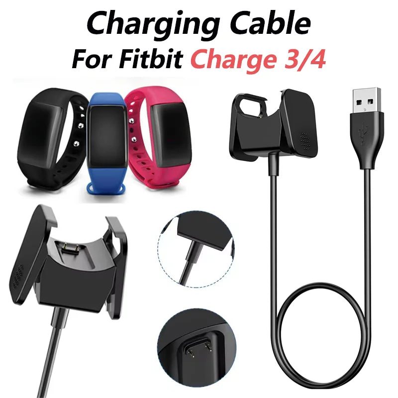 USB Charger Cable for Fitbit Charge 3 & 4 – Dock Adapter