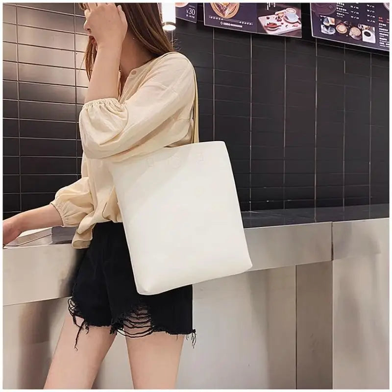 Korean PU Leather Tote Shoulder Bag – Large Capacity for Women